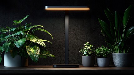 Sleek modern desk lamp providing bright focused task lighting on a clean minimalist workspace