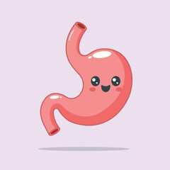 Cute Stomach Organ Vital Cartoon Vector Icon Illustration. Organ education Icon Concept Isolated Premium Vector. Flat Cartoon Style