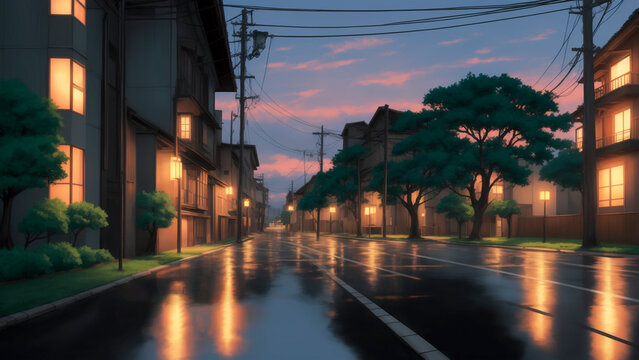 Foto de una una ciudad en la noche