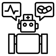 health chat bot single icon