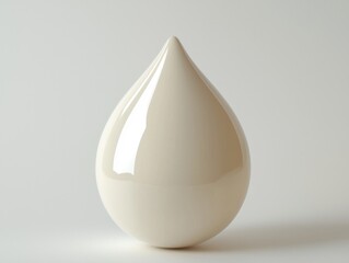 Fototapeta premium Single Pearlescent Drop on Light Background