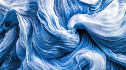 Obraz premium Abstract Swirling Blue and White Fabric