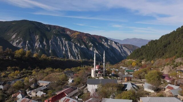 Aerial View of Radomire, Albania and the Korab Mountain Range
