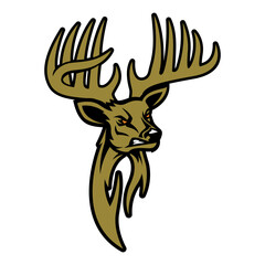 Angry deer hunting illustration logo vector image t shirt