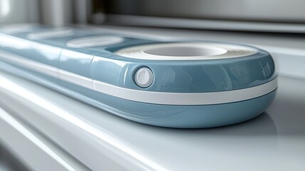 Sleek Blue Electronic Device with Minimalist Design