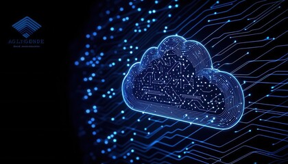 Fototapeta premium Secure cloud computing infrastructures, Cloud + Computing + Security,