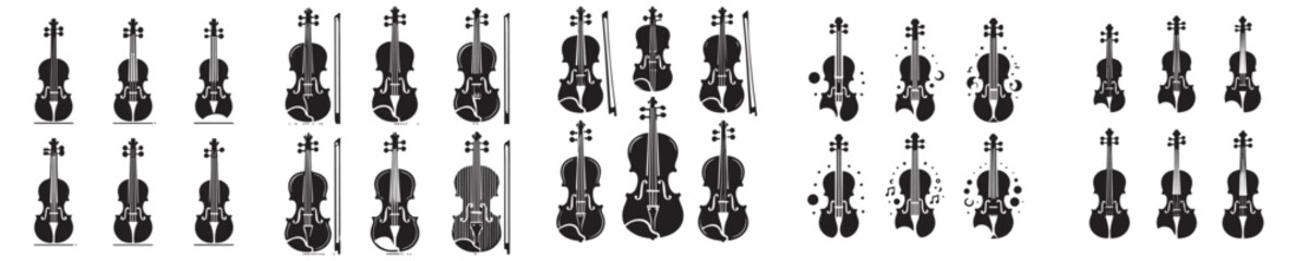 vector set of violin silhouette icons © sarah16blakeyxh2