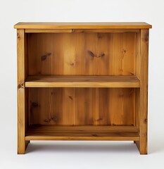 Simple two-shelf wooden bookcase.