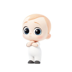 Adorable animated baby character digital art playful environment cute expression cartoon style for fun and engagement