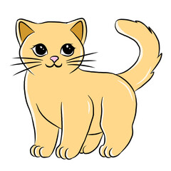 cartoon vector cat isolated on white background. pets