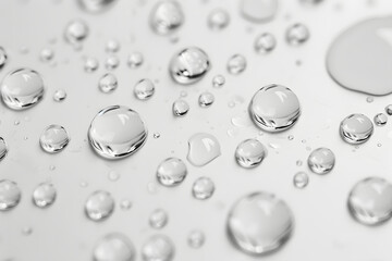 Water Droplets on a Light Gray Surface