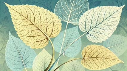 Fototapeta premium seamless pattern with leaves