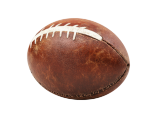 Realistic Rugby Ball Isolated on Transparent Background for Sports