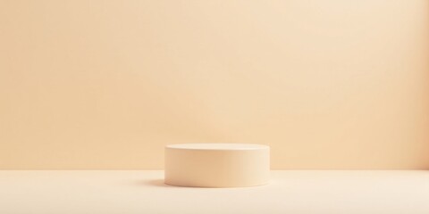 A Simple Pale Yellow Cylinder on a Matching Surface Against a Coordinating Background