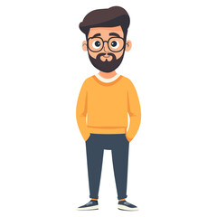 Man illustration character sweater vector