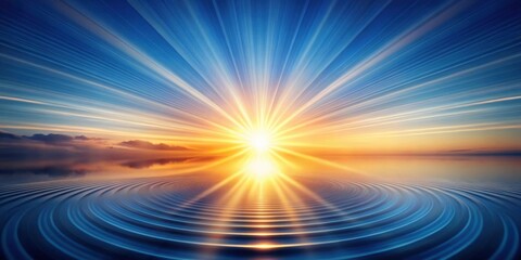 Obraz premium Serene Sunset Radiance Over Tranquil Waters A Peaceful and Vibrant Scene of Nature's Beauty