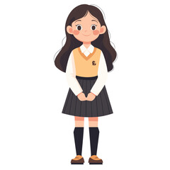 Fototapeta premium 6 years old girl cartoon illustration smiling vector