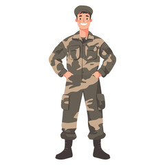 Soldier illustration camouflage military vector