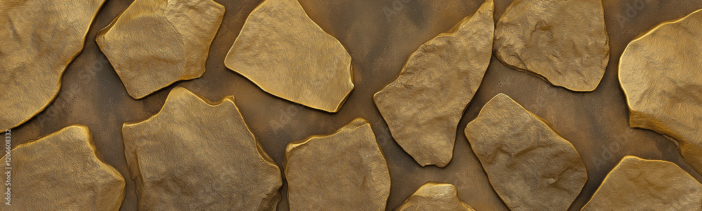 Poster Golden stones creating a luxurious textured background