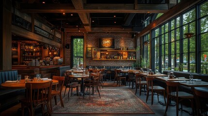 Rustic Charm: A Cozy Restaurant Interior