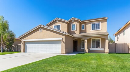 Two-Story Suburban Home with a Large Lawn