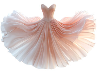 Soft Tulle Layers of a 3D Ballet Dress Isolated on Background