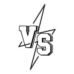 VS versus vector isolated on black and white color 