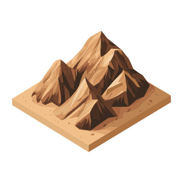 recommend clip art: Brown mountain illustration isometric nature vector