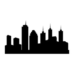 Naklejka premium Building silhouette architecture illustration vector