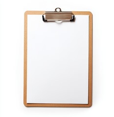 Blank clipboard with white paper.