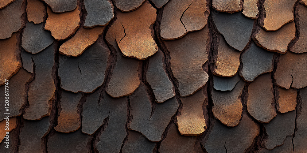 Aufkleber Close-up view of tree bark showing intricate textures and patterns