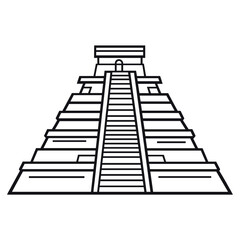 Aztec pyramid architecture illustration line vector
