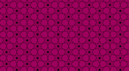 Star shape luxury pattern design with 3d circle dark magenta centre of each shape | Seamless pattern design with colour | Pattern background for web, banner, corporate, fabric, texture, cultural 