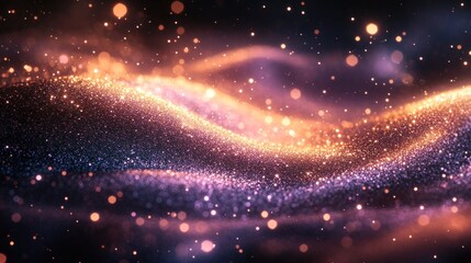 Obraz premium Abstract shimmering waves of light in vibrant colors creating a magical atmosphere in the background