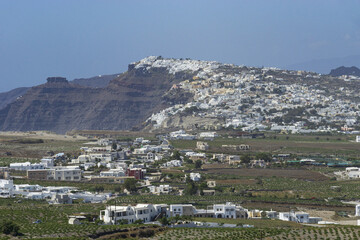 주택,농작물,마을,언덕,바위,절벽,토리니,그리스 © JinChang