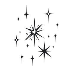 Sparkle black white art vector