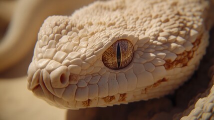Obraz premium Desert viper close-up, sand background, wildlife documentary