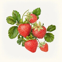 strawberry，Red strawberry, illustration