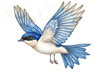 Fototapeta premium Beautiful Blue Bird in Flight