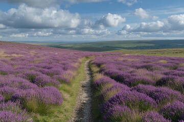 Obraz premium Narrow Dirt Path Under Bright Midday Sun