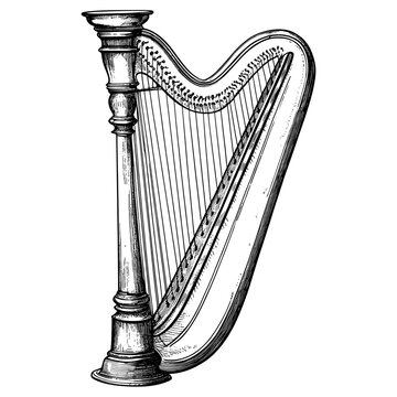 recommend clip art: Harp style illustration instrument vector