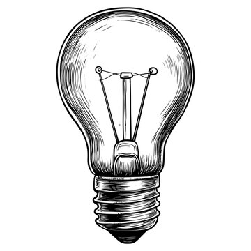 recommend clip art: Light bulb lightbulb black white vector
