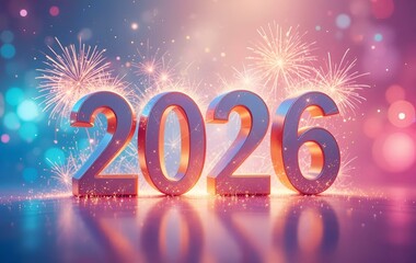 2026 New Year's Image, Fireworks, Light, Texture