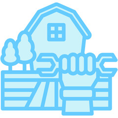 Agriculture Reform dual tone blue color icon. use for modern concept, print, UI, UX kit, web and app development. Vector EPS 10, related to business, green industry, eco friendly and economy .