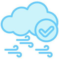 Air Quality dual tone blue color icon. use for modern concept, print, UI, UX kit, web and app development. Vector EPS 10, related to business, green industry, eco friendly and economy .