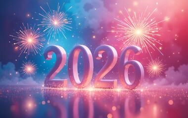 2026 New Year's Image, Fireworks, Light, Texture