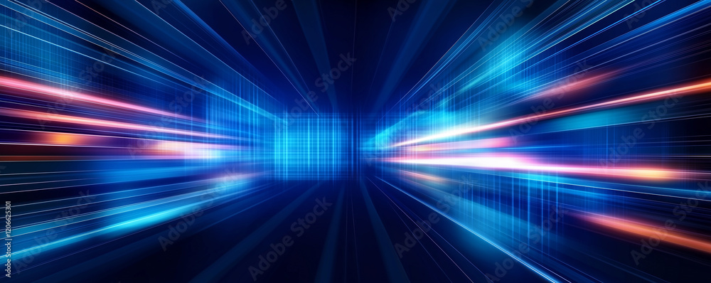Poster Abstract speed lines trails background showing data transfer