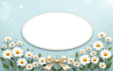 Obraz premium Daisy flower frames, plants, templates, anniversaries, cards