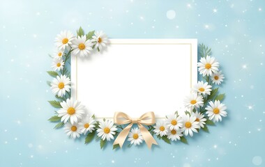 Daisy flower frames, plants, templates, anniversaries, cards