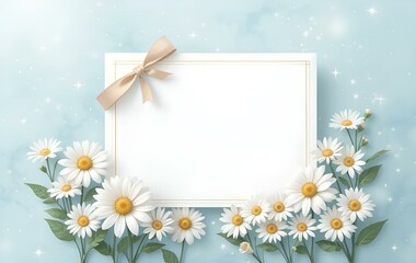 Obraz premium Daisy flower frames, plants, templates, anniversaries, cards